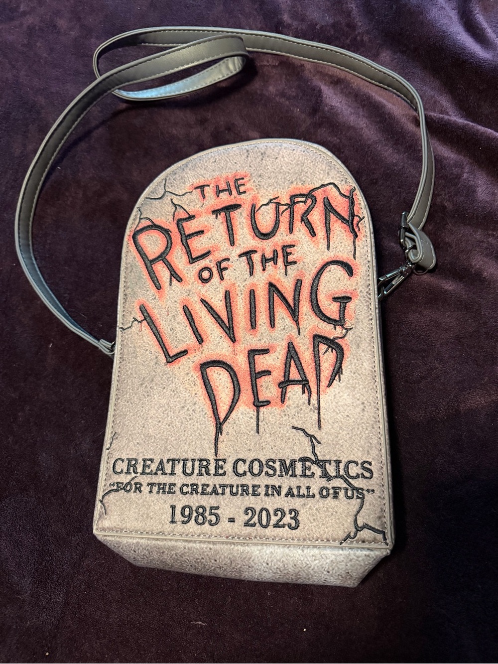 'Return of the Living Dead' Crossbody Bag in Grey and Red